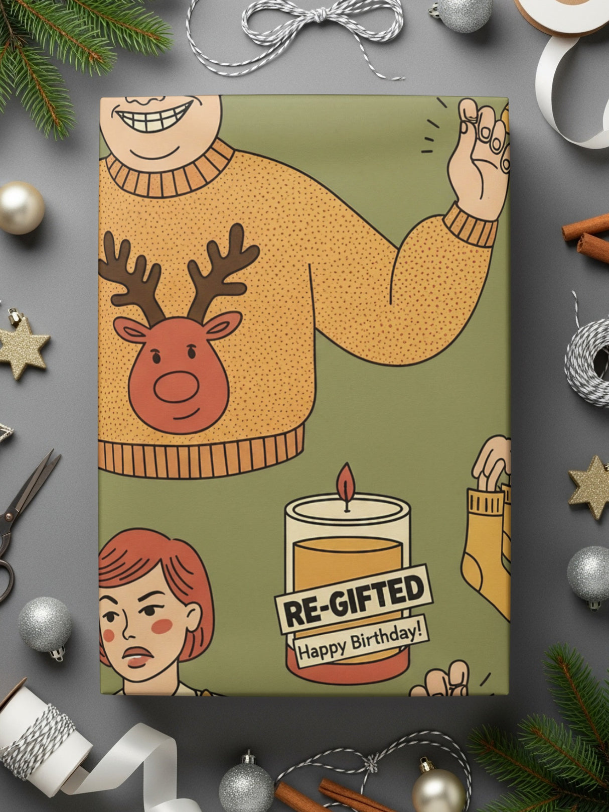Funny Re-Gifted Happy Birthday Wrapping Paper