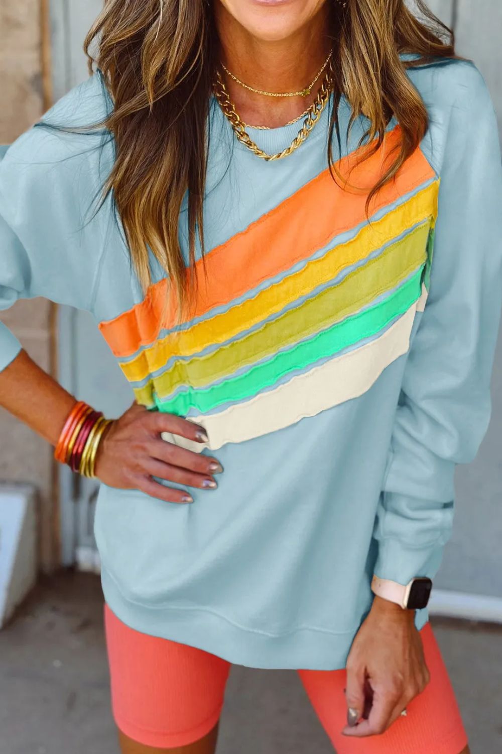 70s Rainbow Contrast Women's Sweatshirt