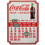 Coca-Cola Calendar Embossed Metal Sign