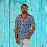 Sky Blue Polka Punch Button Up Shirt