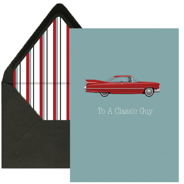 To A Classic Guy Vintage Car Everyday Greeting Card