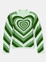 Echo Heart Mock Neck Long Sleeve Sweater