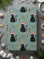 Festive Black Cat Design Gift Wrap for Holiday Season