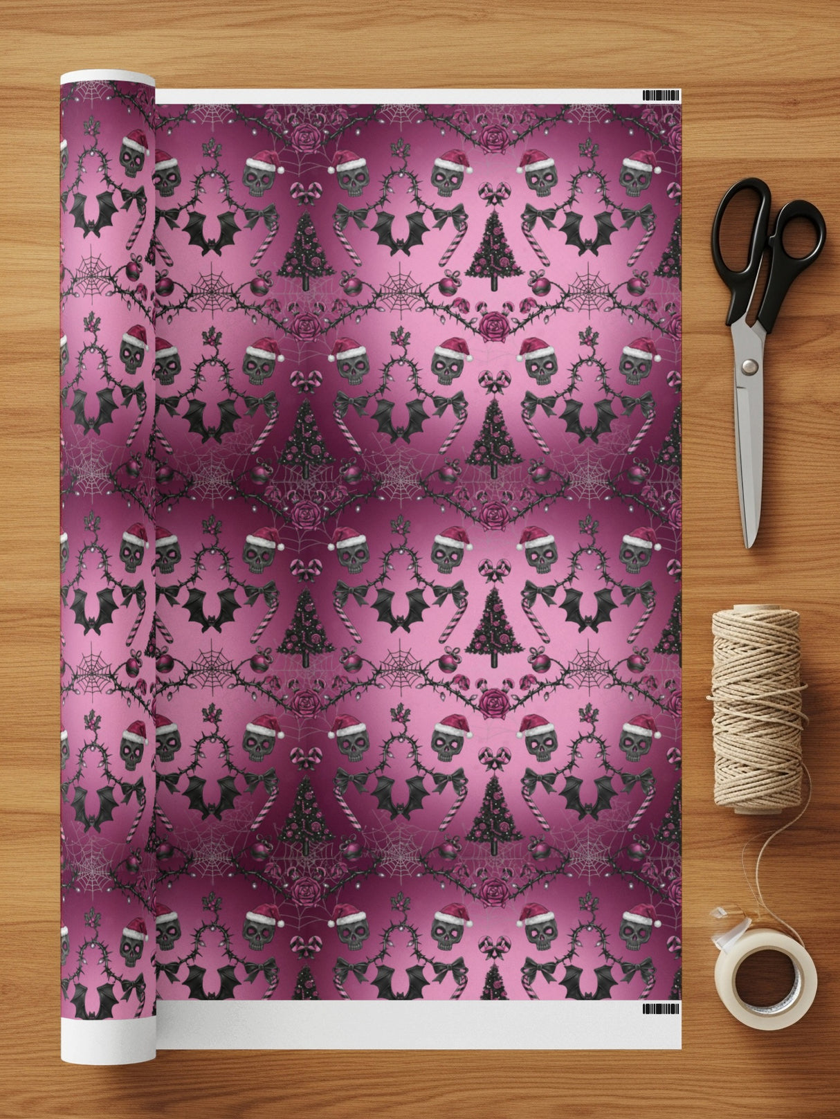 Gothic Inspired Purple and Black Patterned Wrapping Paper