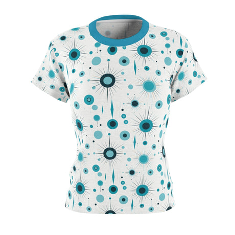 Atomic Starburst in Blue Mid-Century Modern - Womens Retro Shirt