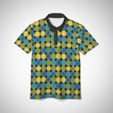 Vivid Spectrum Circles 1960s Retro Polo