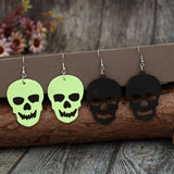 Skull Dangle Earrings 2 Piece PU Leather