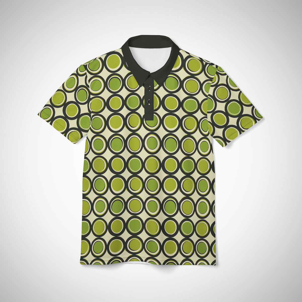 Green Geometry 60s Swagger Polo