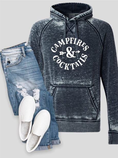 Campfires and Cocktails Vintage Hoodie