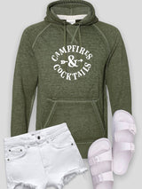 Campfires and Cocktails Vintage Hoodie