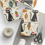 Festive Black Cat Wrapping Paper for Holiday Gifts