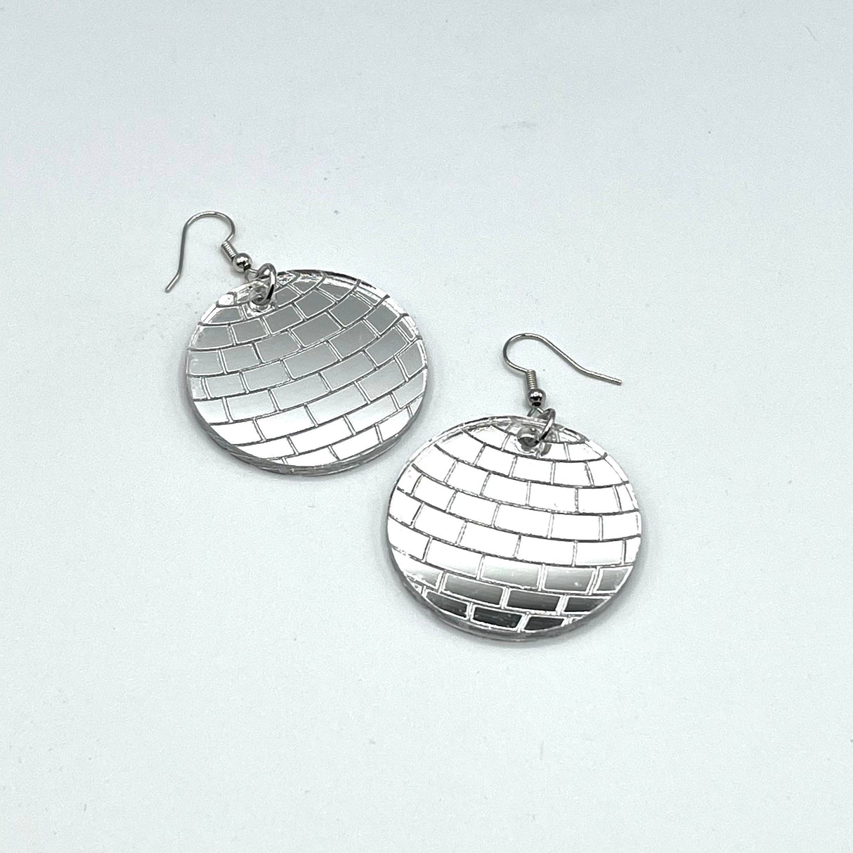 Disco Ball Earrings - Silver