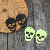 Skull Dangle Earrings 2 Piece PU Leather