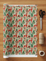 Festive Holiday Wrapping Paper With Reindeer Design
