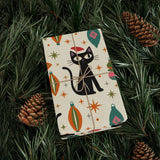 Cute Christmas Cat with Ornaments Holiday Cards Set