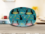 Midnight Atomic Cat Mahjong Platter