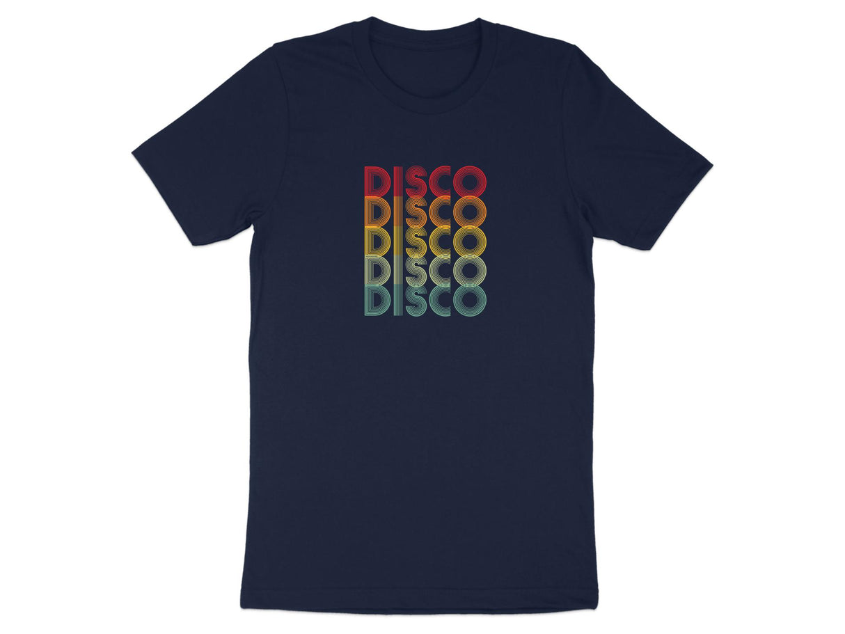 Disco Disco Disco Retro 70s Tee Navy Blue 2