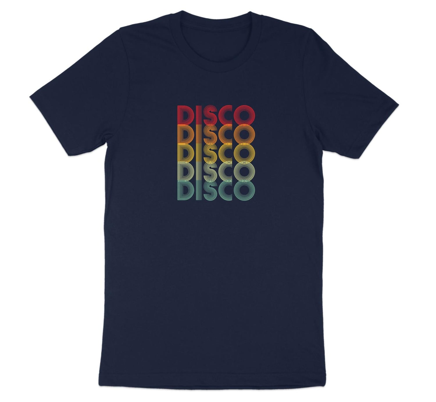 Disco Disco Disco Retro 70s Tee Navy Blue 2