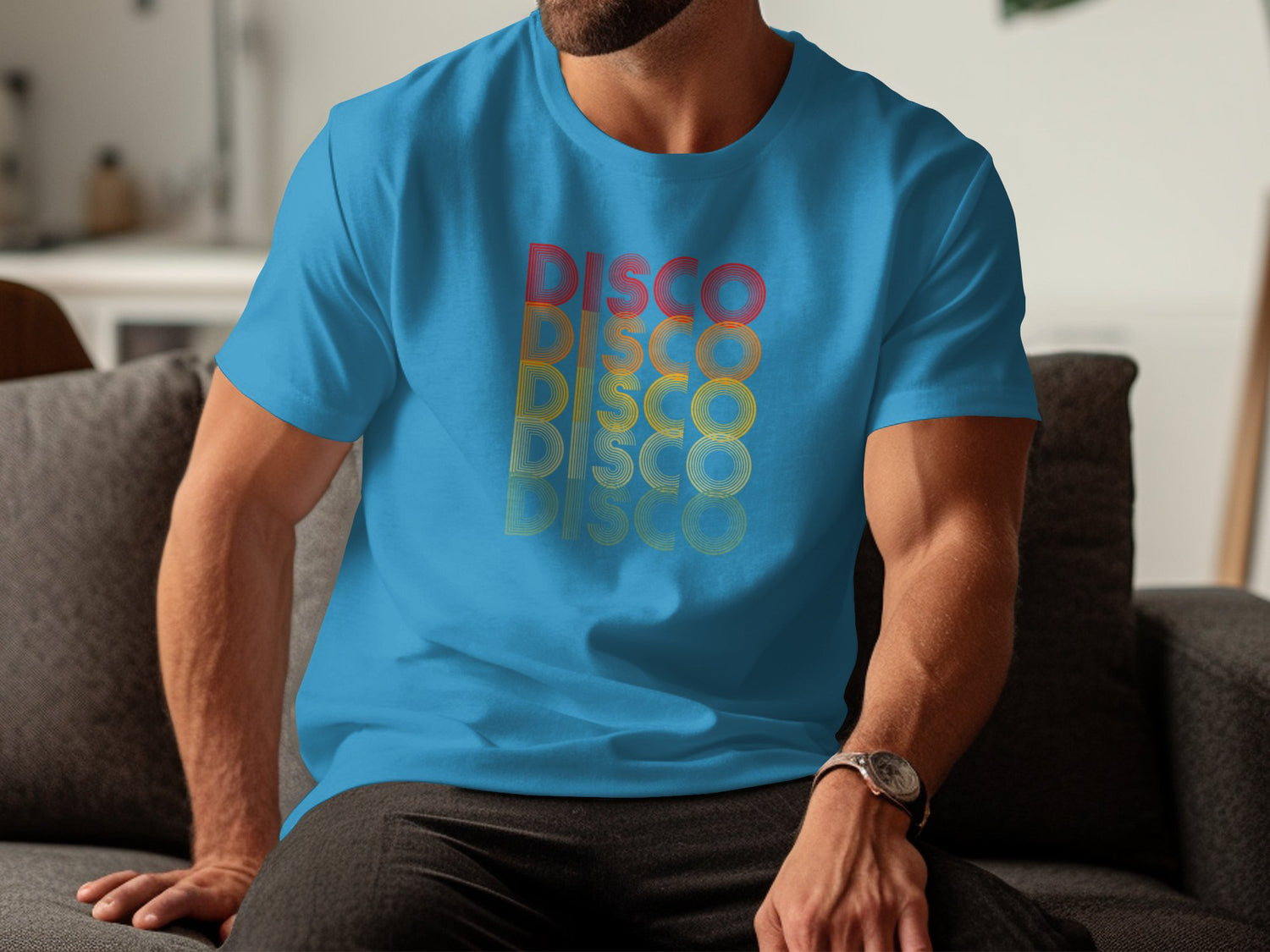 Disco Disco Disco Retro 70s Tee Tropical Blue