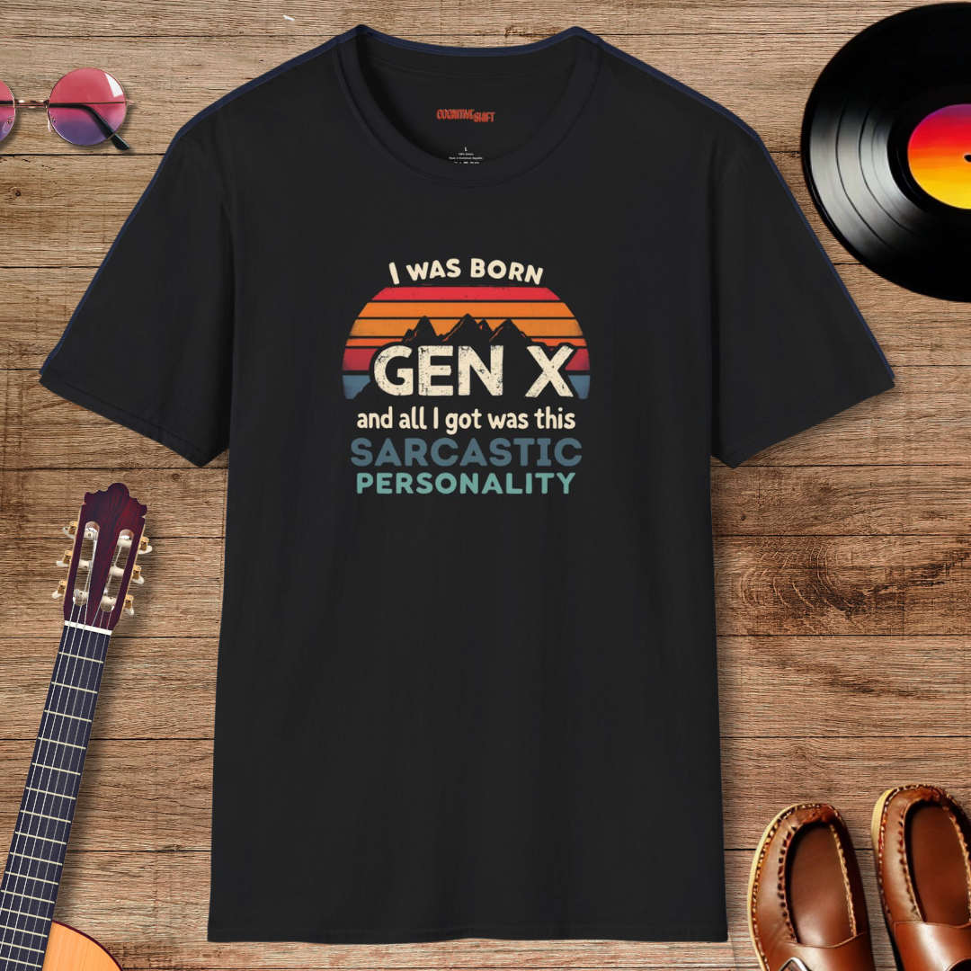 Gen X Sarcasm Funny Tee Black