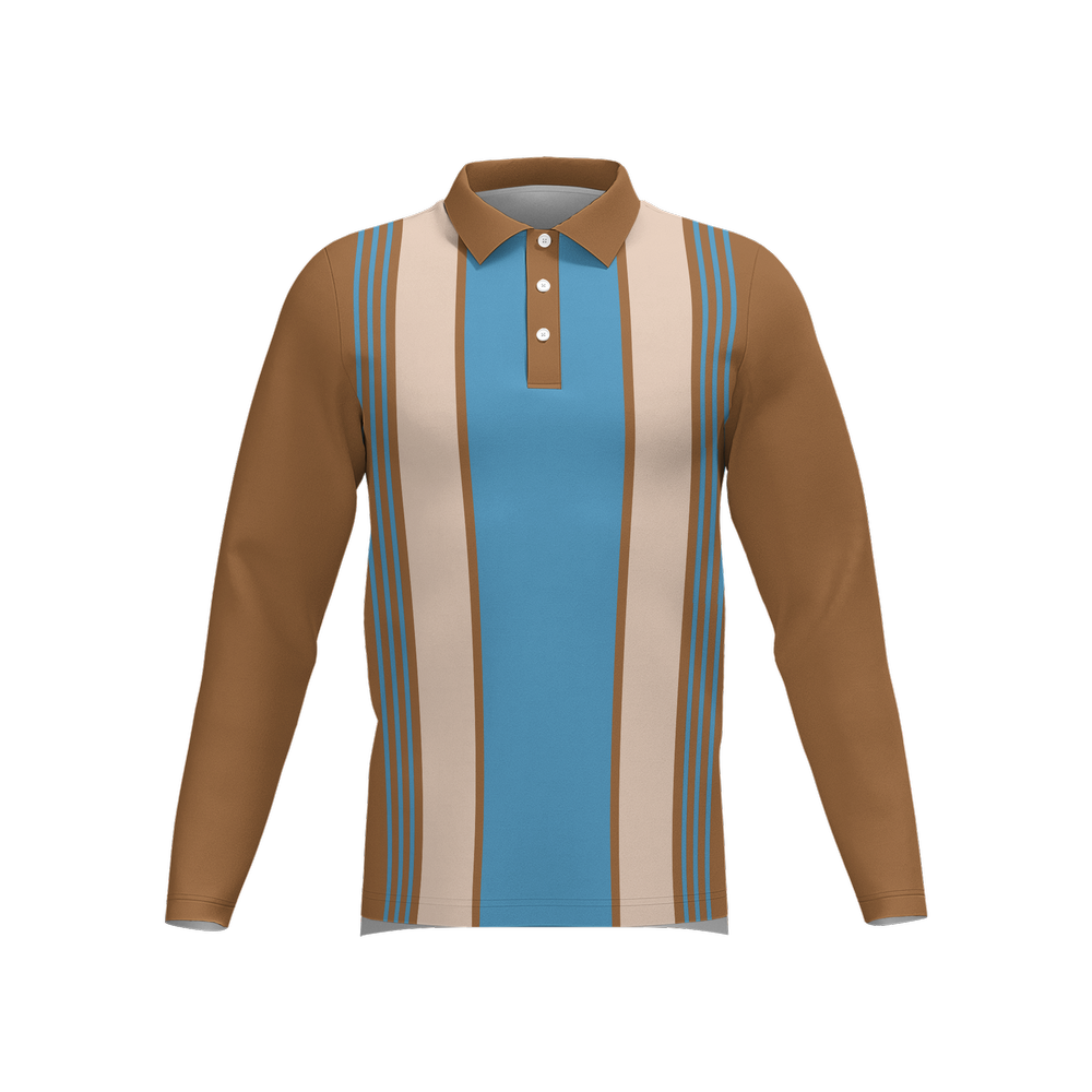 Caramel Sands Long-Sleeve Striped Polo