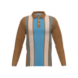 Caramel Sands Long-Sleeve Striped Polo