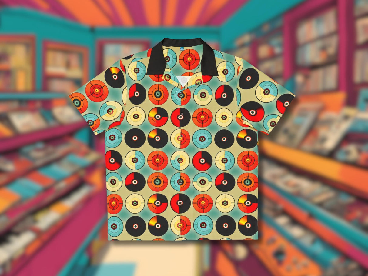 Vinyl Record - Retro Button Up Shirt