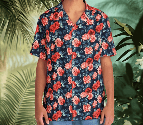 Melted Roses - Retro Button Up Shirt