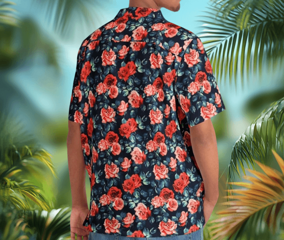 Melted Roses - Retro Button Up Shirt