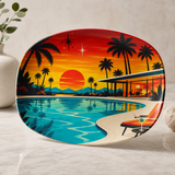 Midcentury Modern Poolside Platter Counter Displayed