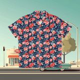 Melted Roses - Retro Button Up Shirt