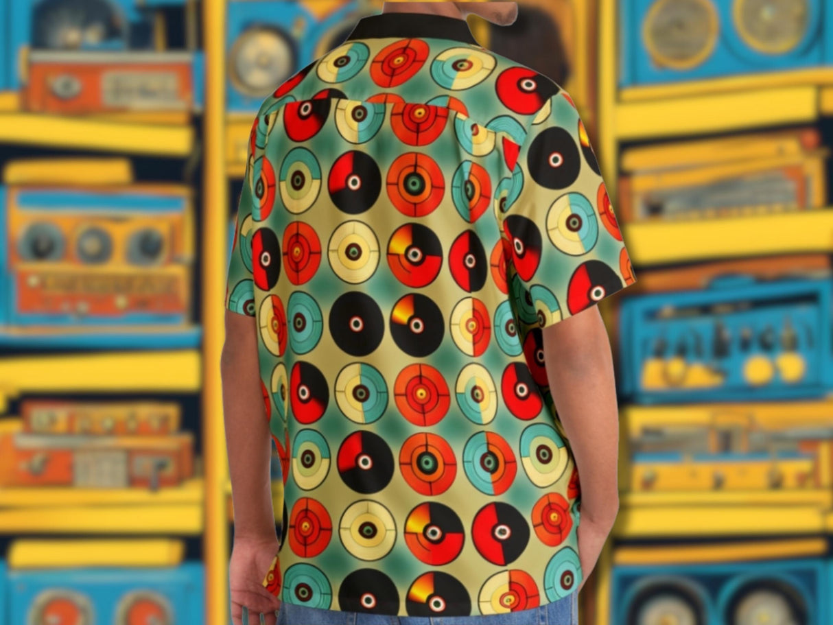 Vinyl Record - Retro Button Up Shirt