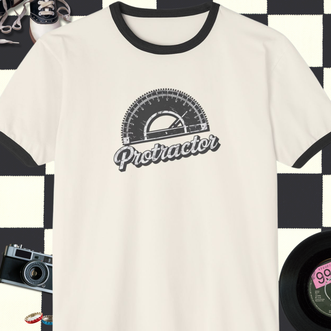 Protractor Design Retro Ringer T-Shirt