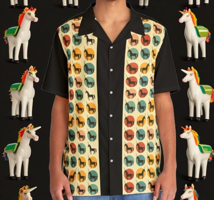 Unicorns! - Retro Button Up Shirt