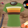 Lime Green Retro Sunset - Womens Retro Shirt