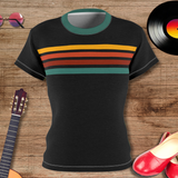 Retro Stripe in Black - Womens Retro Shirt