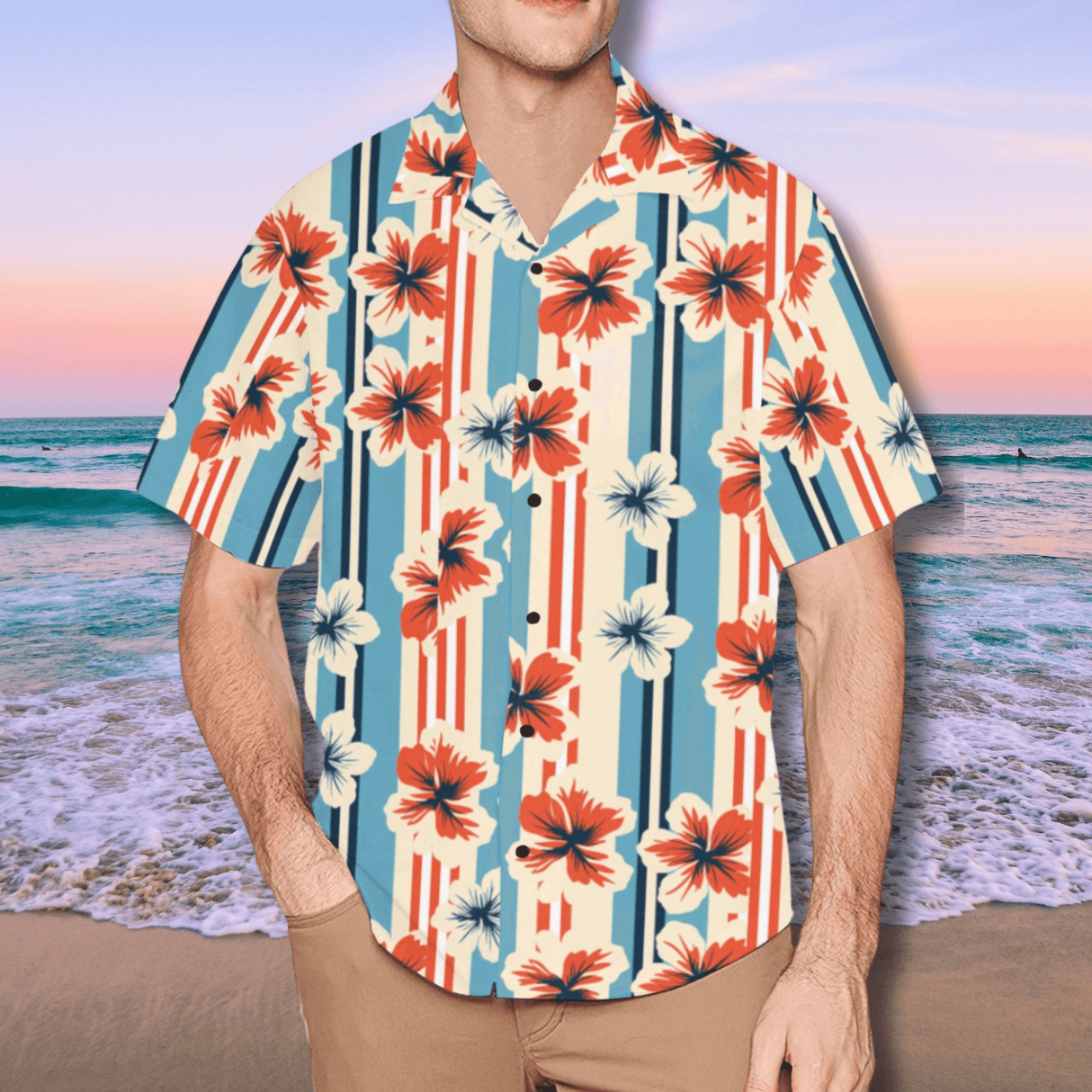 Heaven in Hibiscus - Retro Button Up Shirt