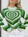 Echo Heart Mock Neck Long Sleeve Sweater