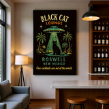 Black Cat Lounge Roswell Metal Art Print