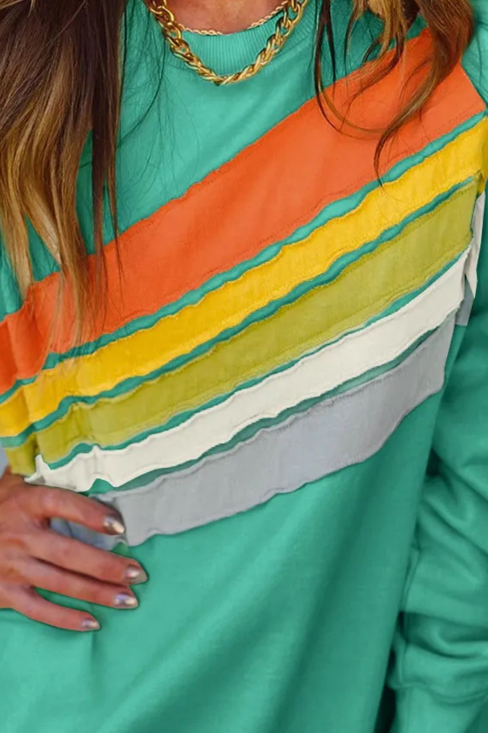 70s Rainbow Contrast Women's Sweatshirt