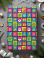 Vibrant Christmas Pattern Gift Wrapping Paper Design