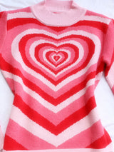 Echo Heart Mock Neck Long Sleeve Sweater