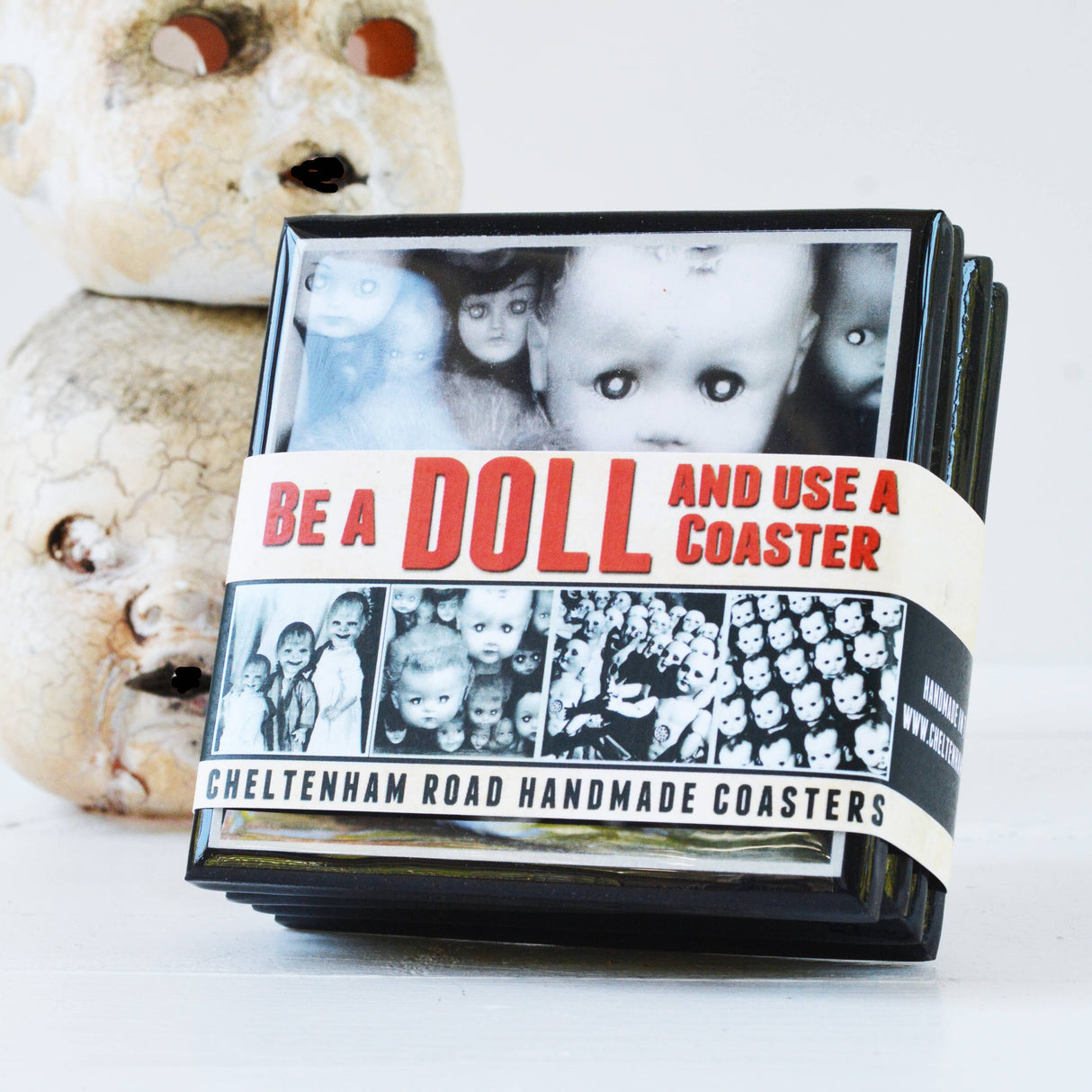 Creepy Doll Coaster Set