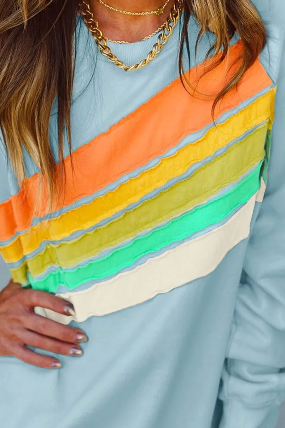 70s Rainbow Contrast Women's Sweatshirt