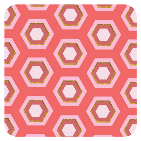 Pink Hexagon Mid-Century Modern Coasters