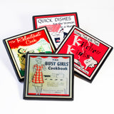 Funny Vintage Cookbook Cover Kitchen Coasters