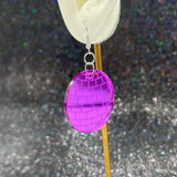 Disco Ball Earrings - Purple