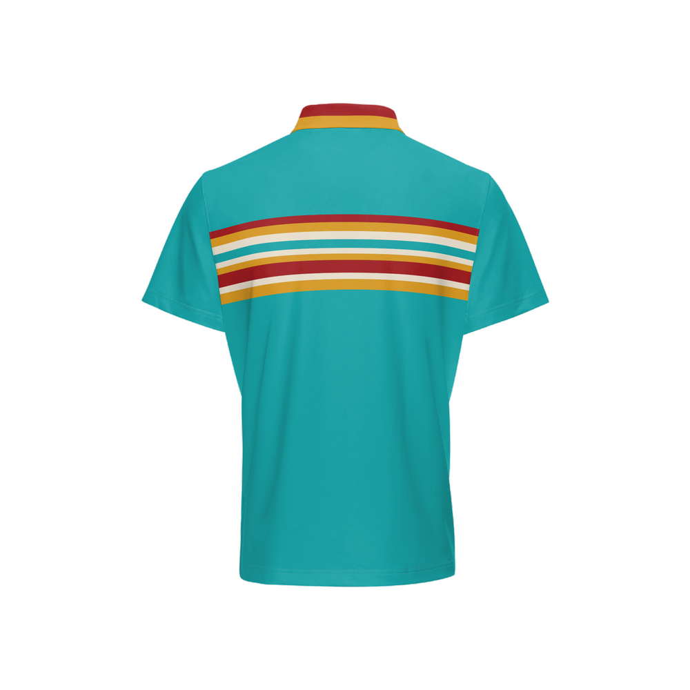 Teal-quila Sunrise Men's Classic Retro Polo