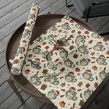 Cute Holiday Cat and Reindeer Gift Wrap Paper