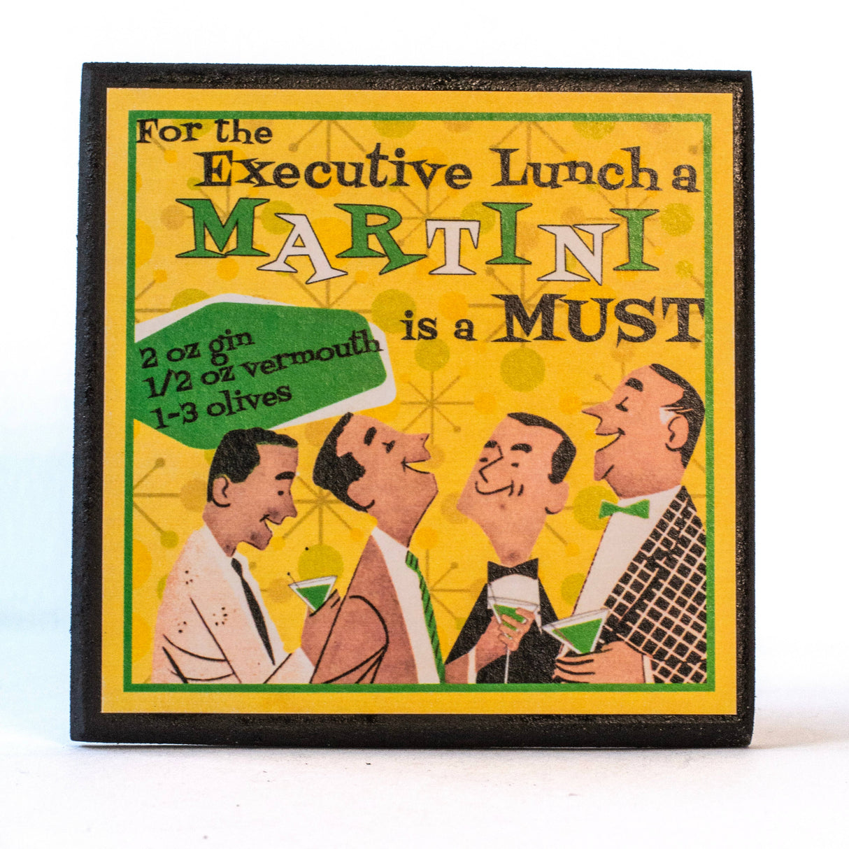 Retro Cocktail Recipe Drink Coaster Set